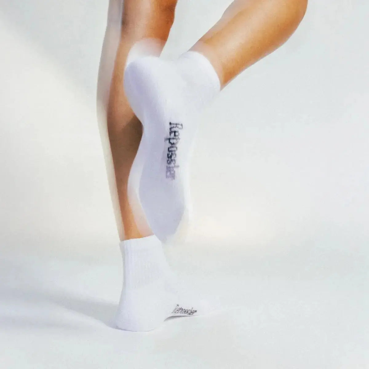 Half Crew Socks in White - Repossier