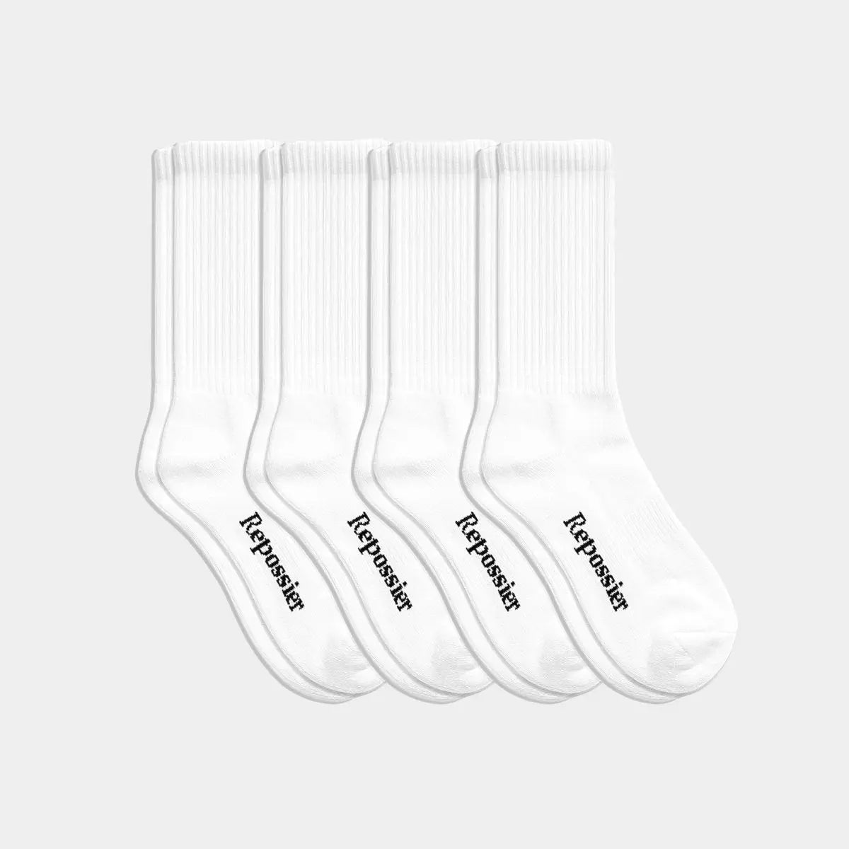 White Classic Crew Socks 4-pack - Repossier