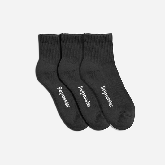 3 Pack Half Crew Socks - Black