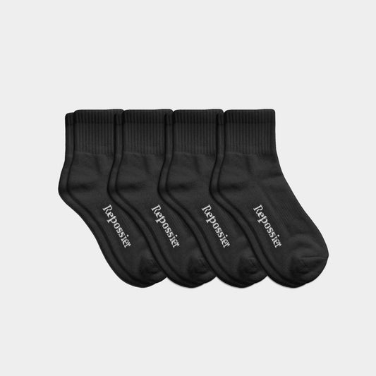 Black Half Crew Socks 4-pack