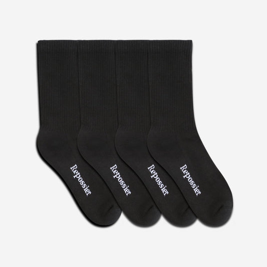 BLACK CLASSIC CREW SOCKS 4-PACK