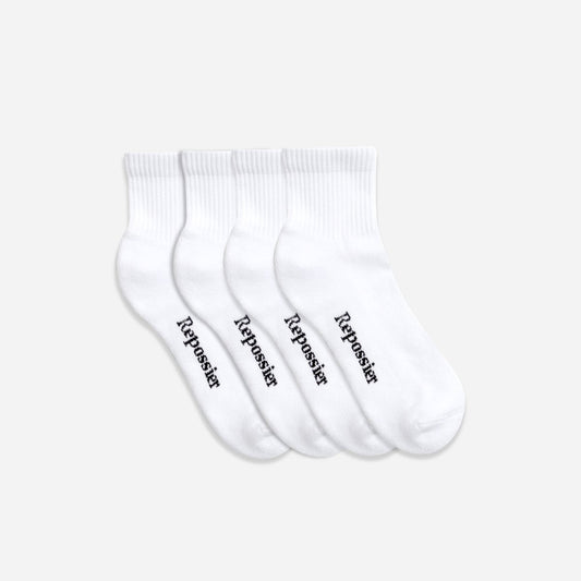 WHITE HALF CREW SOCKS 4-PACK