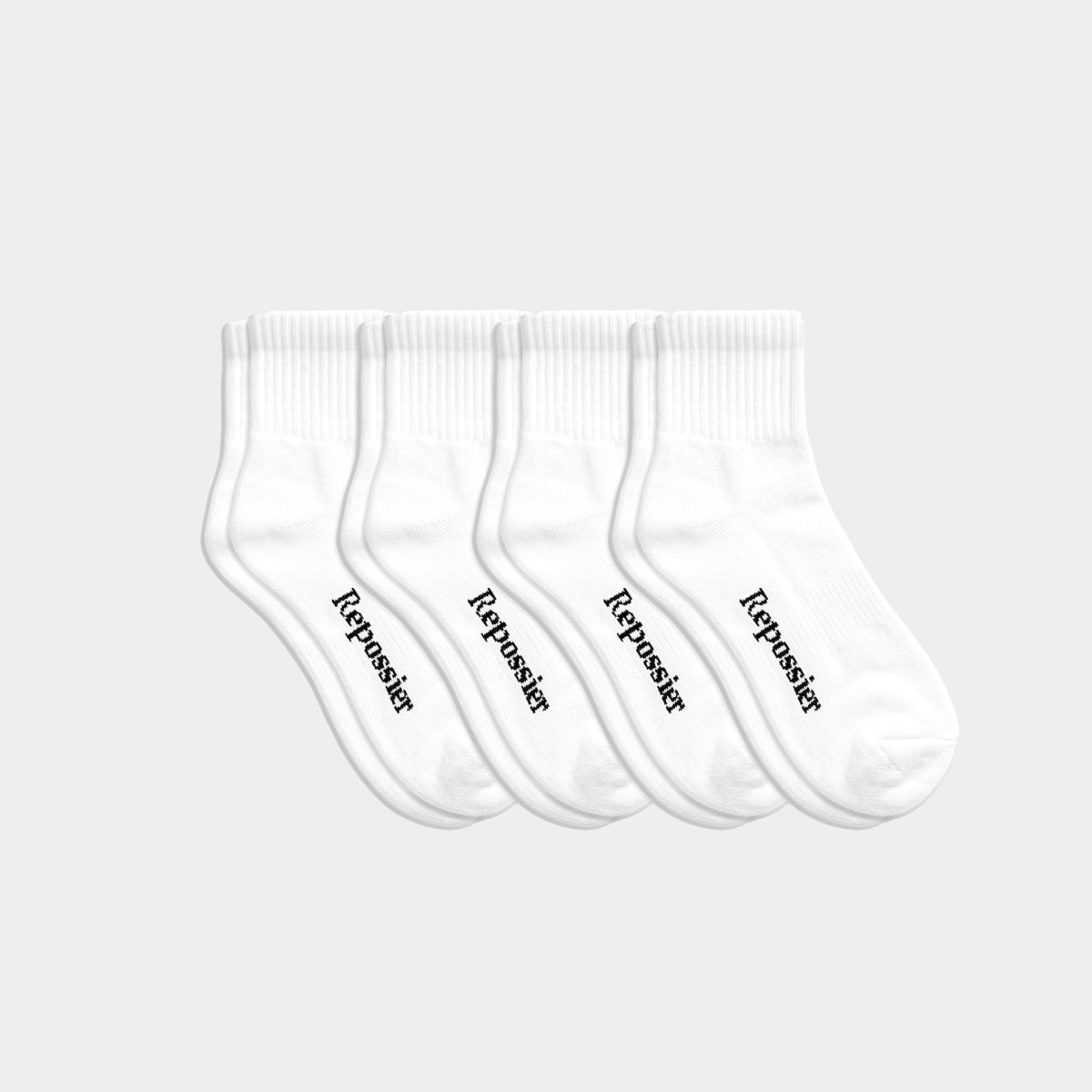 White Half Crew Socks 4-pack