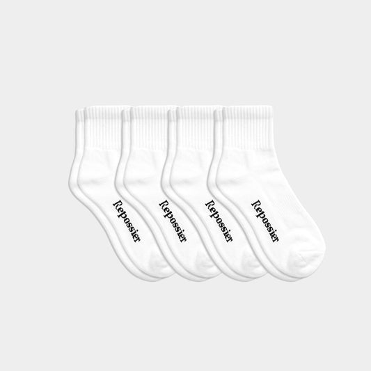 White Half Crew Socks 4-pack